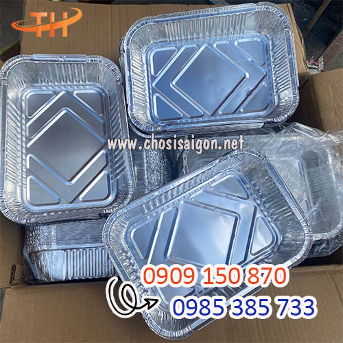 Khay nhôm giấy bạc chữ nhật giữ nhiệt tốt giá sỉ rẻ