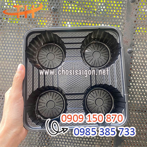 Khay nhựa đựng ly thức uống take away 4 ngăn giá rẻ