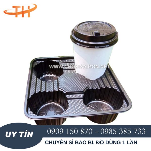 Khay nhựa 4 ngăn đựng ly giá sỉ rẻ