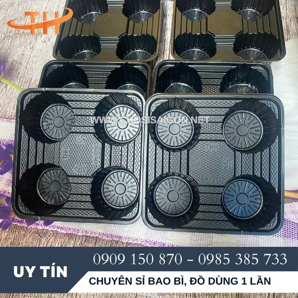 Khay nhựa 4 ô đựng trà sữa mang đi giá rẻ
