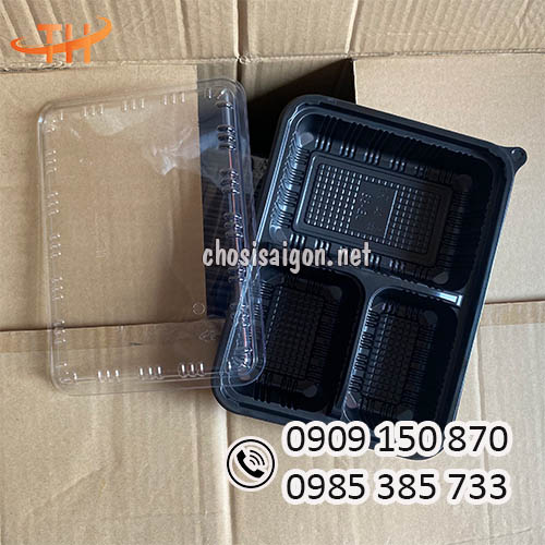 Khay nhựa, hộp nhựa đế đen JB-HT88 3 ngăn sỉ rẻ