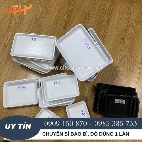 Khay xốp trắng, đen đa dạng kích thước giá tốt