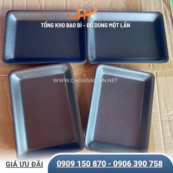 Khay xốp đen dùng 1 lần