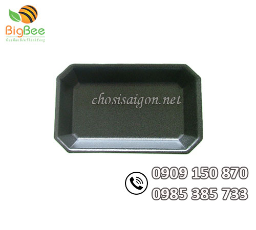Khay xốp đen đựng thực phẩm tại siêu thị, bách hóa