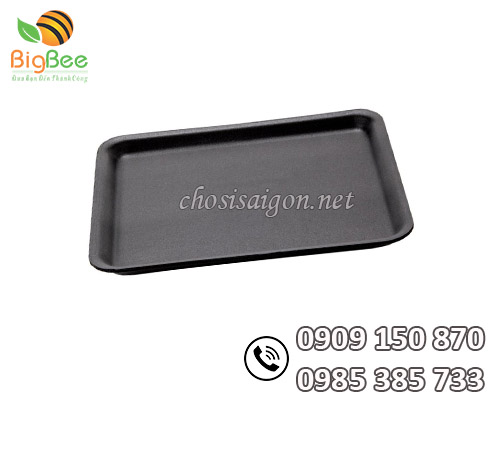 Khay xốp đen đựng tôm mực M18