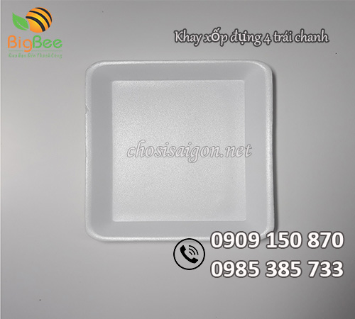 Khay xốp đựng 4 trái chanh sỉ rẻ cho các siêu thị