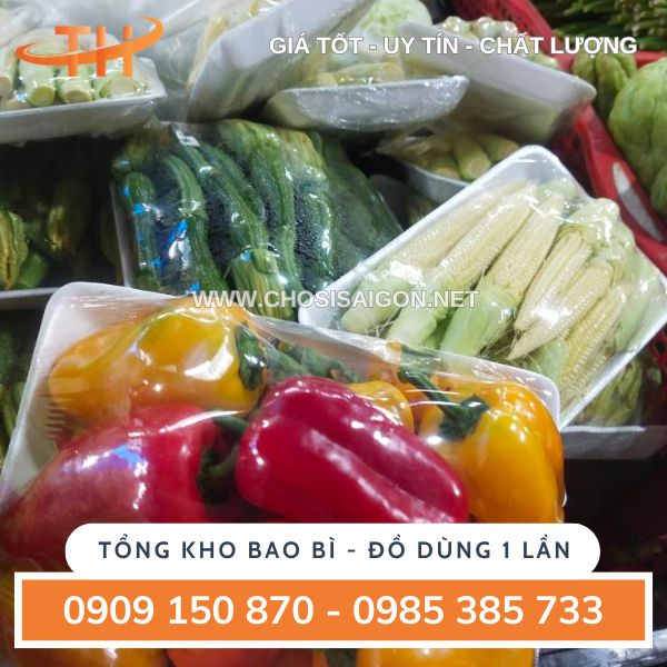 Khay xốp trắng đựng rau, củ, quả, nông sản