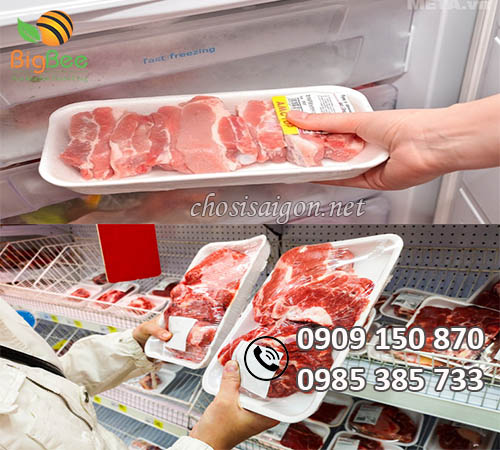 Sỉ rẻ khay xốp đựng thịt tại siêu thị