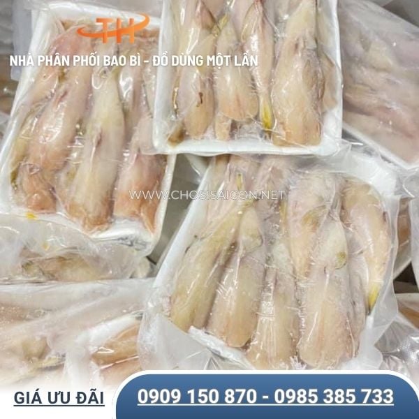 Khay xốp M14 đựng hải sản đông lạnh an toàn