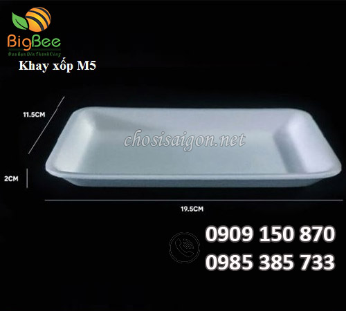Khay xốp M5 đựng thực phẩm, rau củ quả