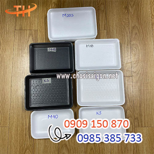 Khay xốp trắng, đen đựng thực phẩm tươi sống sỉ rẻ