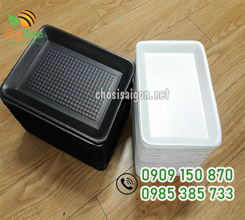 Khay xốp trắng, đen đóng gói, đựng thực phẩm M14, M18