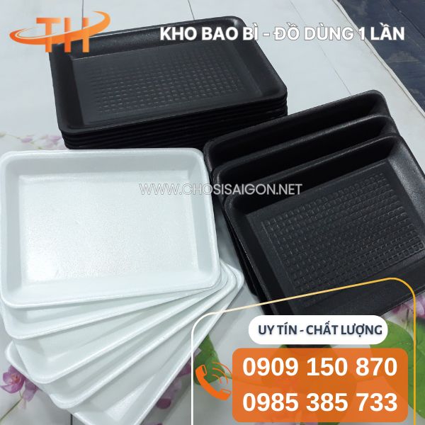 Khay xốp trắng, đen đóng gói thực phẩm giá sỉ tại HCM