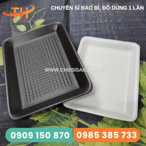 Khay xốp trắng, đen đựng thực phẩm