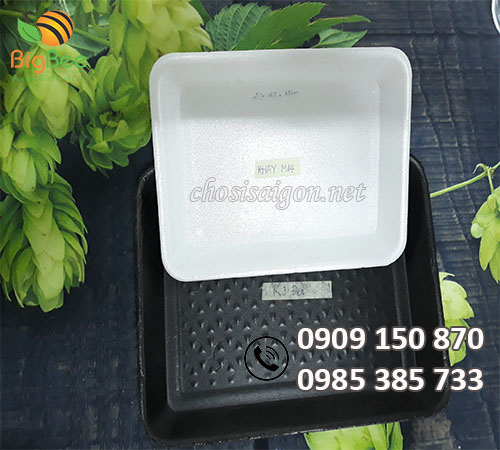 Khay xốp trắng M14, khay xốp đen K3 đựng thực phẩm