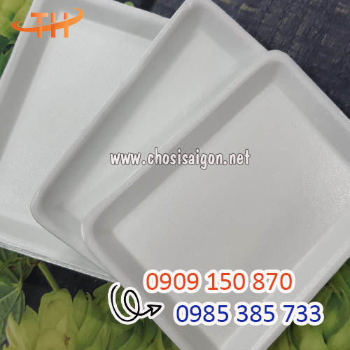Khay xốp M14 trắng đựng trái cây, rau củ quả sỉ rẻ