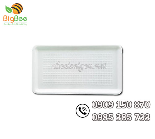 Khay xốp trắng sọc đựng thực phẩm