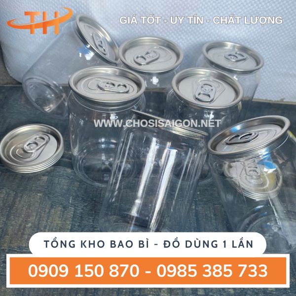 Lon nhựa PET nắp xé giá sỉ ưu đãi