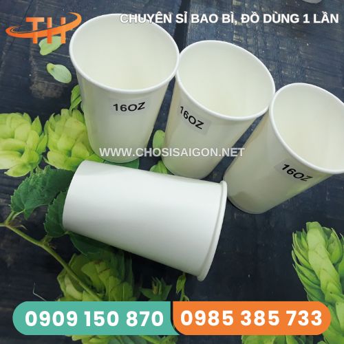 Cốc giấy 16oz gọn nhẹ, tiện lợi, an toàn