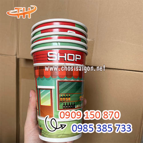 Ly giấy 16oz in hình sẵn giá sỉ rẻ chất lượng