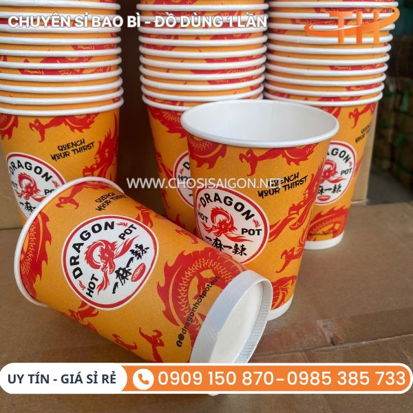 Ly giấy 16oz in thương hiệu bền, nét, đẹp