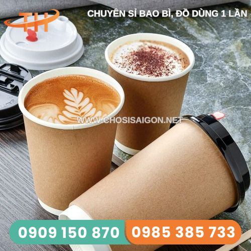 Ly giấy kraft 16oz đựng cafe nóng