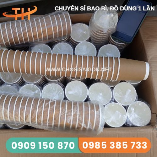 Ly giấy kraft 8oz dùng 1 lần