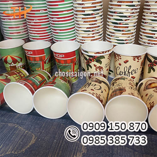 Ly giấy 16oz đựng cafe in hình sẵn đại trà giá sỉ rẻ