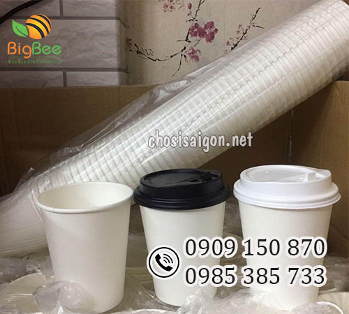 Ly (cốc) giấy dùng 1 lần có nắp đậy giá sỉ rẻ