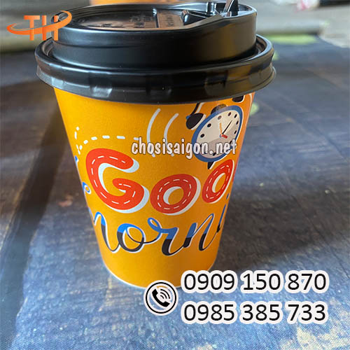 Ly giấy nắp nút bật in hình đẹp giá sỉ rẻ