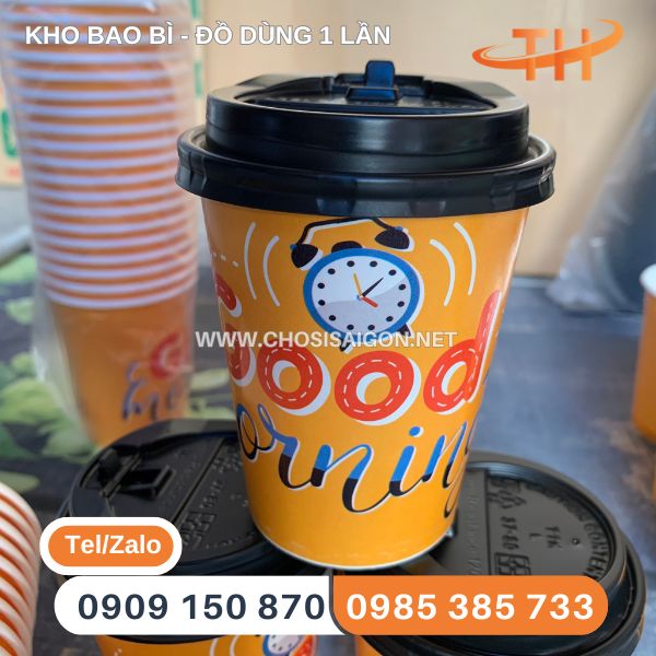 Ly giấy 9oz in hình sẵn giá sỉ rẻ