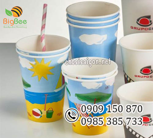 Ly (cốc) giấy dùng 1 lần in logo theo yêu cầu giá sỉ rẻ