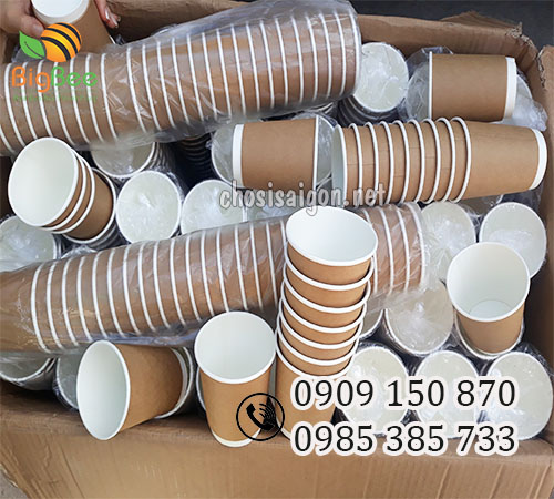 Ly (cốc) giấy nâu kraft đựng cafe nóng giá tốt nhất