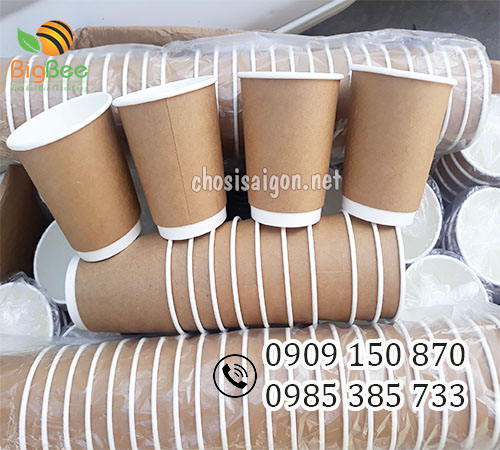 Ly giấy (cốc giấy) kraft nâu sỉ rẻ ưu đãi