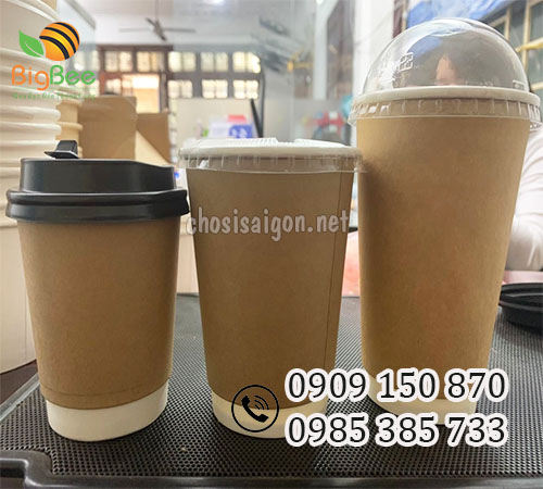Ly (cốc) giấy kraft 8oz, 12oz, 16oz giá tốt nhất