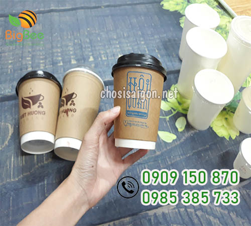 Ly giấy nâu kraft 8oz đựng cafe giá sỉ rẻ