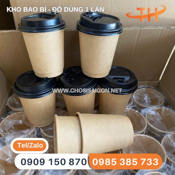 Ly giấy kraft 9oz chịu nhiệt tốt giá sỉ rẻ