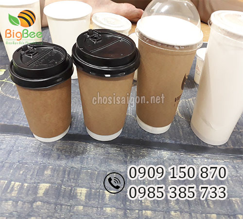 Ly giấy kraft nâu 8oz, 12oz, 16oz giá rẻ nhất