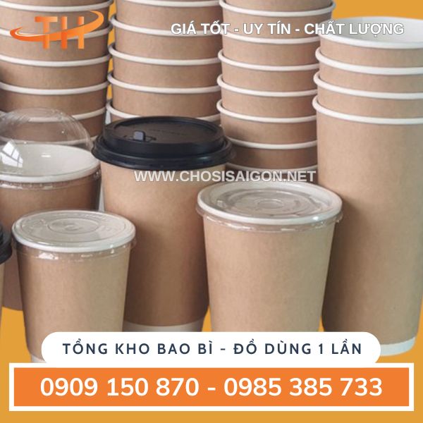 Ly giấy kraft có nắp bán sỉ giá rẻ