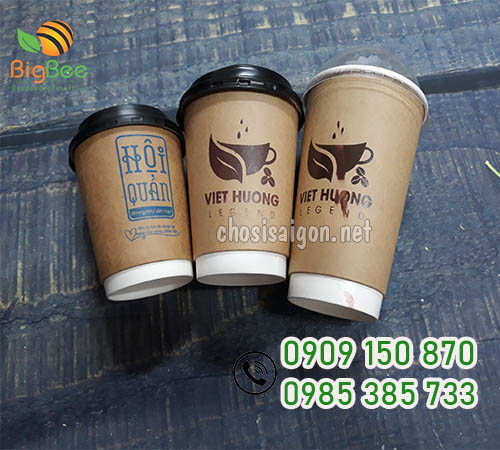 Ly giấy kraft 2 lớp chịu nhiệt giá sỉ rẻ