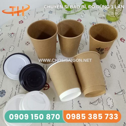 Cốc giấy kraft 12oz (400ml) đựng cafe nóng mang đi