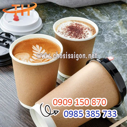 Ly giấy kraft 9oz 2 lớp đựng thức uống nóng giá bán ưu đãi