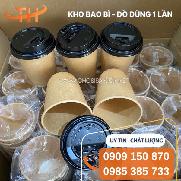 Ly giấy kraft chịu nhiệt tốt đựng cafe nóng giá rẻ