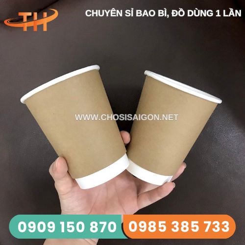Cốc giấy kraft 12oz (400ml) an toàn, thân thiện môi trường