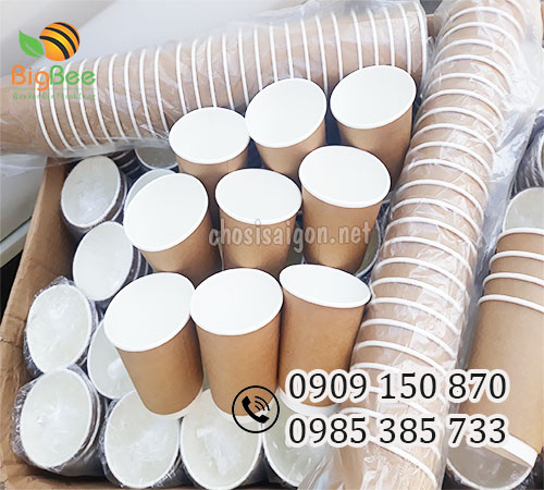 Ly giấy kraft nâu 8oz (280ml) đựng cafe nóng sỉ rẻ