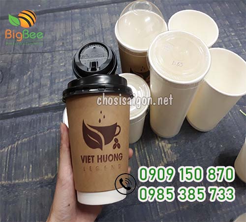 Ly giấy kraft cafe nóng in logo độc quyền giá sỉ rẻ