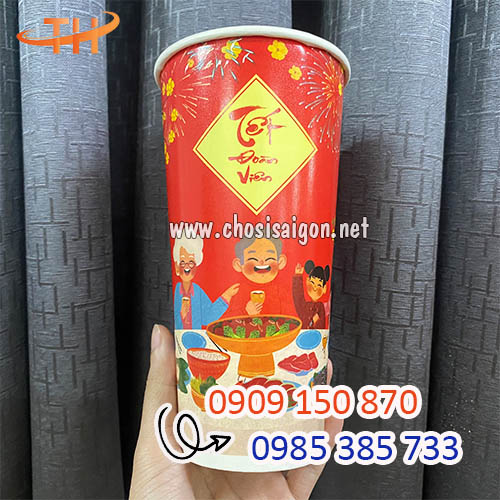 Ly giấy Tết in hình sẵn chất lượng tốt sỉ rẻ