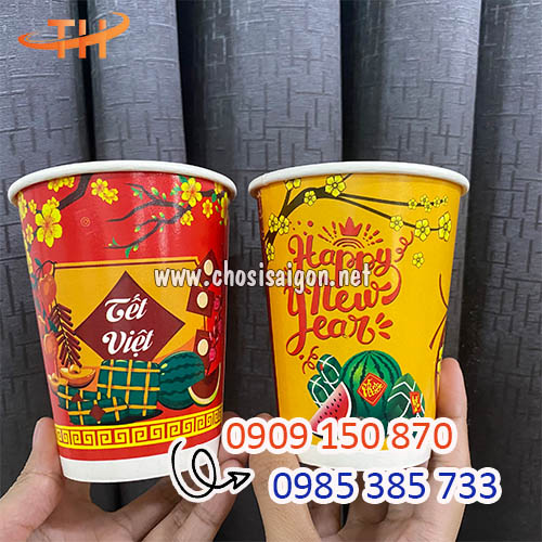 Ly giấy tết in hình sẵn giá sỉ rẻ HCM