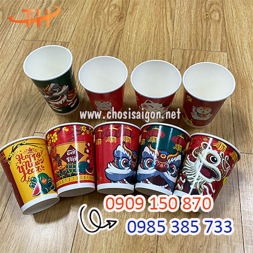 Ly giấy tết in hình sẵn sỉ rẻ giá tốt