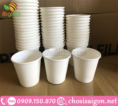 Ly giấy trắng trơn đựng đồ uống giá rẻ siêu tốt